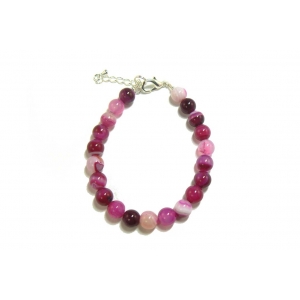 Pink Beaded Agate Bracelet Pink Beaded Agate Bracelet